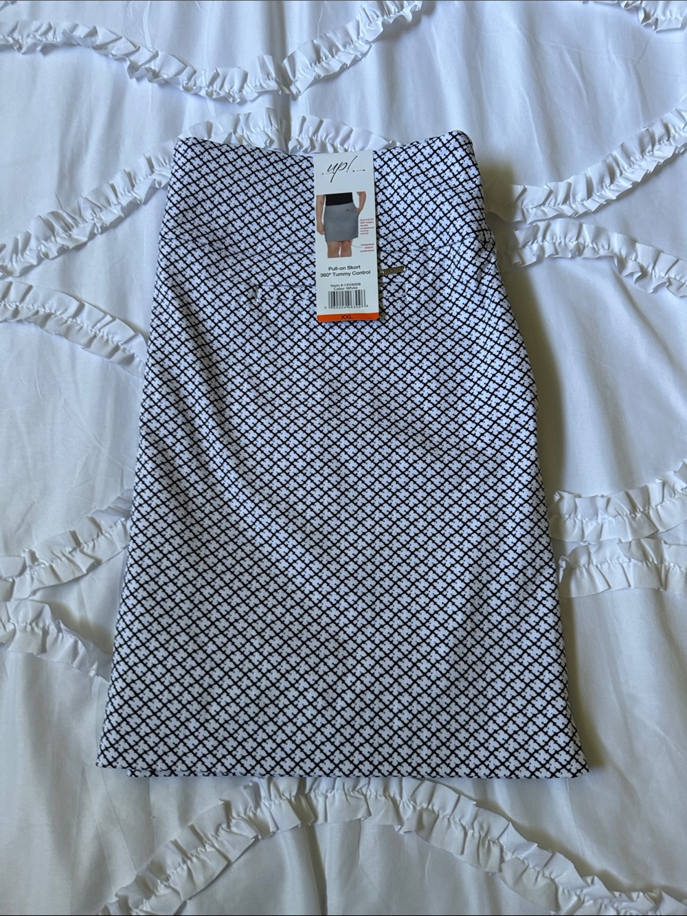 UP! Black & White Patterned Pull-On Skort